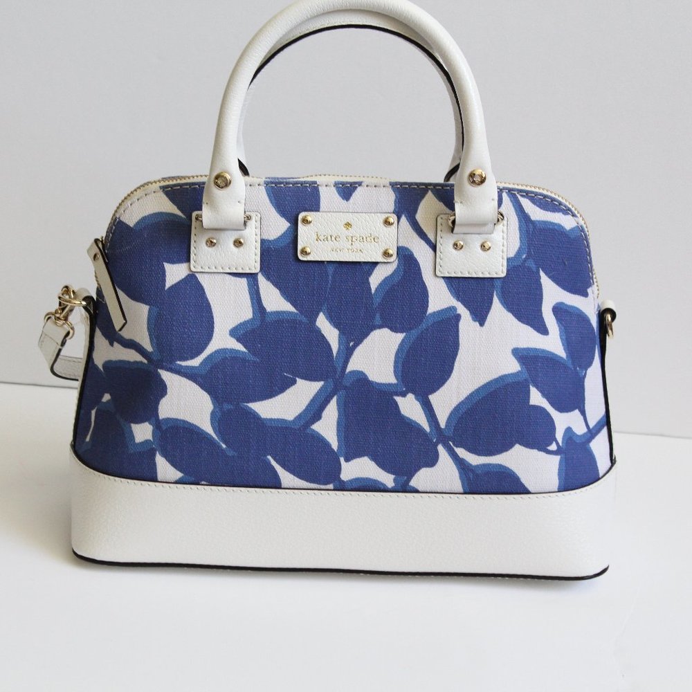 NWT Kate Spade Small Blue & White Rachelle Handbag